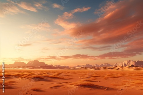 Cinematic African landscape featuring Sahara grass, Generative Ai