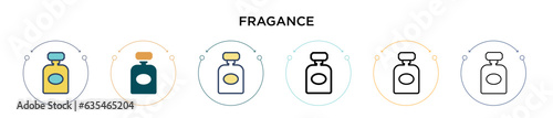 Fragance icon in filled, thin line, outline and stroke style. Vector illustration of two colored and black fragance vector icons designs can be used for mobile, ui, web