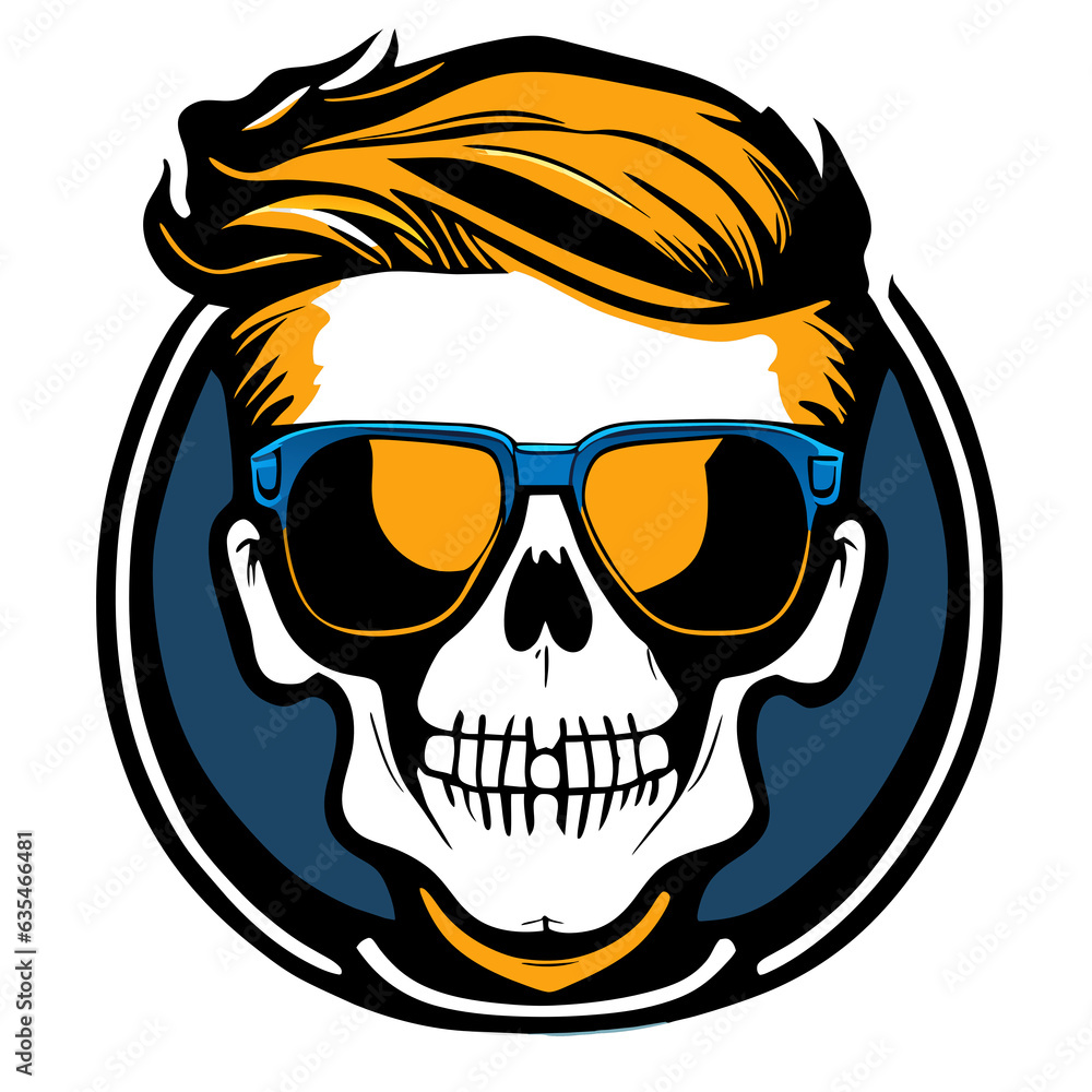 Skull with sunglasses. Vector illustration for t-shirt print design. Skull with sunglasses. Vector illustration for t-shirt print design.