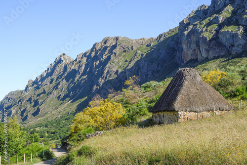 Teito cabins in the mountains of Somiedo, Asturias photo