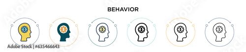 Behavior icon in filled, thin line, outline and stroke style. Vector illustration of two colored and black behavior vector icons designs can be used for mobile, ui, web