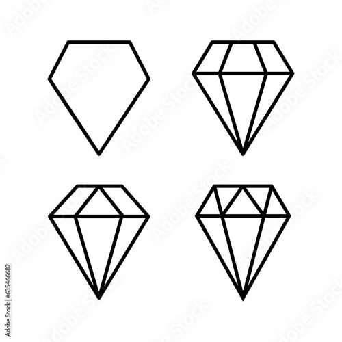 Diamond icon vector. gem icon. crystal stone