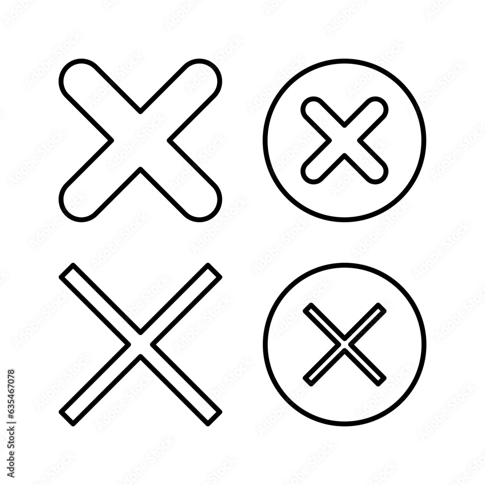Close vector icon. Delete icon. remove, cancel, exit symbol. Close vector icon. Delete icon. remove, cancel, exit symbol.