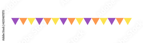 Flag Separator Border illustration line triangle pattern for Halloween day theme concept of autumn season