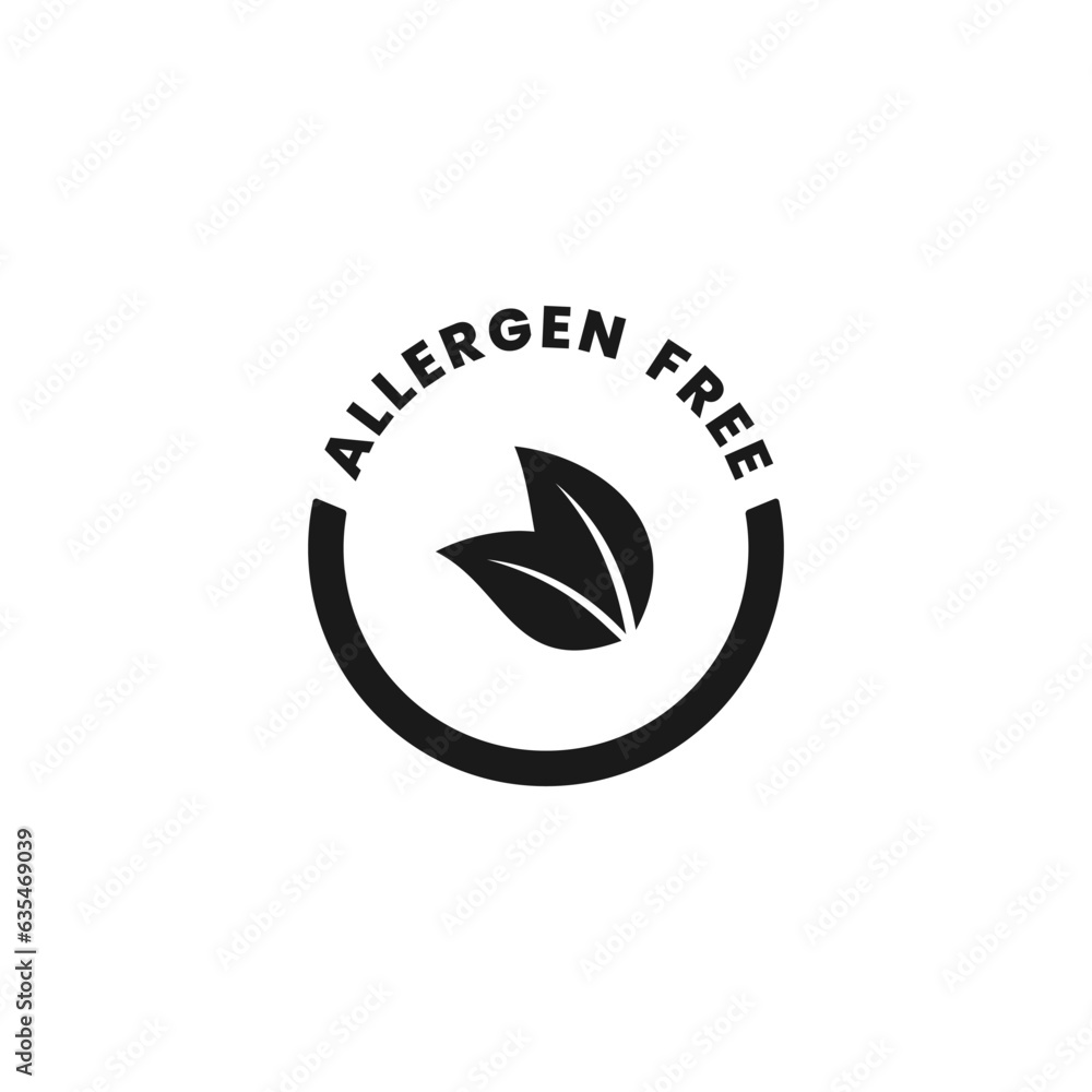 Allergen free icon or Allergen free label vector isolated in flat style