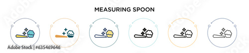Measuring spoon icon in filled, thin line, outline and stroke style. Vector illustration of two colored and black measuring spoon vector icons designs can be used for mobile, ui, web