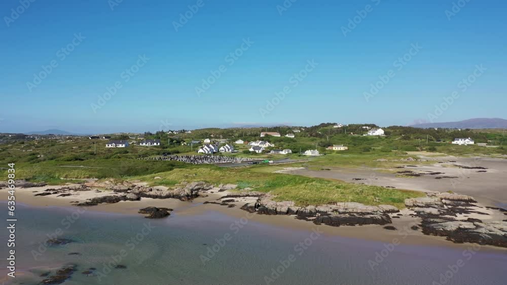 Aerial view cemetry close to the bridge over the Atlantic to Cruit Island, County Donegal, Ireland Aerial view cemetry close to the bridge over the Atlantic to Cruit Island, County Donegal, Ireland