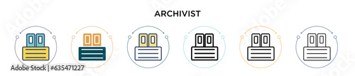 Foto Archivist icon in filled, thin line, outline and stroke style
