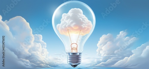 Light bulb illustration, business concept, ideas and creativity. Generative AI