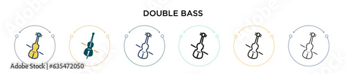 Double bass icon in filled, thin line, outline and stroke style. Vector illustration of two colored and black double bass vector icons designs can be used for mobile, ui, web