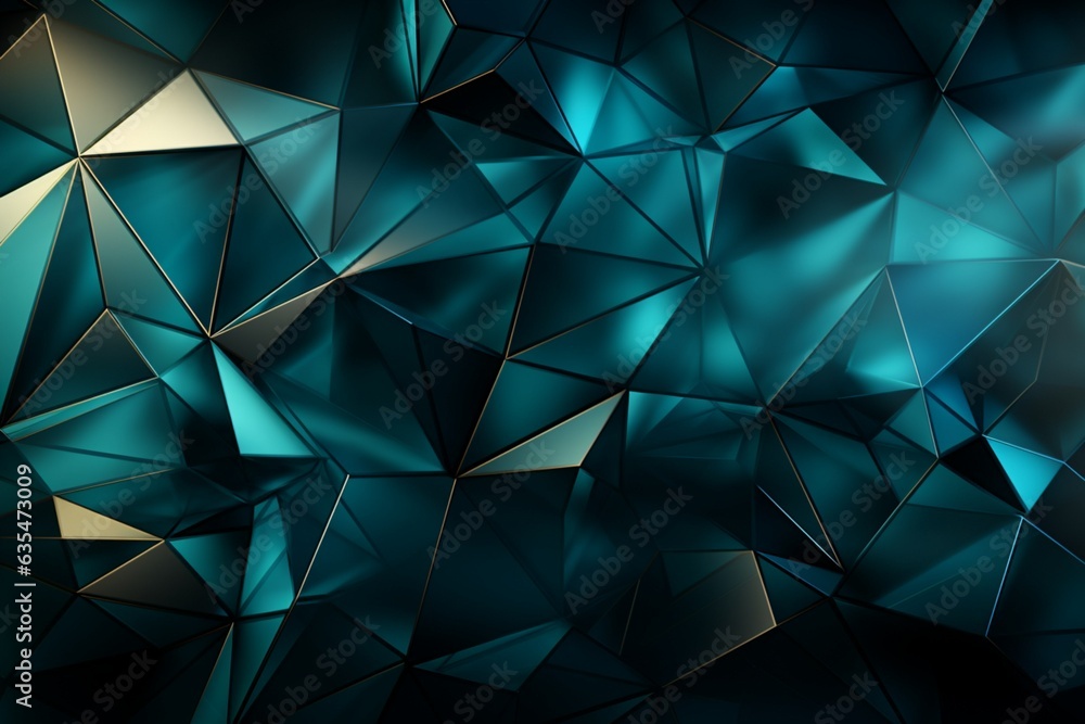Teal geometry, Abstract vector background adorned with intriguing triangles in harmonic composition Generative AI Teal geometry, Abstract vector background adorned with intriguing triangles in harmonic composition Generative AI