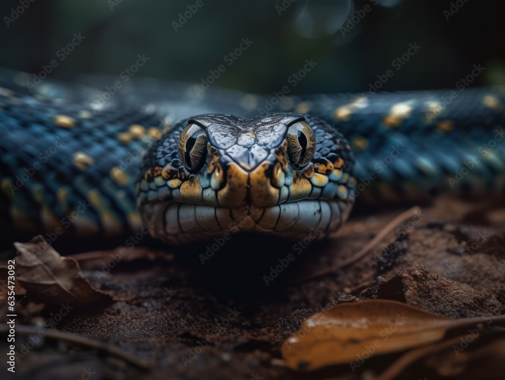Cobra portrait created with Generative AI technology Cobra portrait created with Generative AI technology
