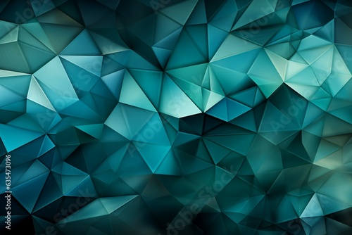 Teal tessellation, Abstract vector backdrop showcases a mosaic of captivating geometric triangles Generative AI