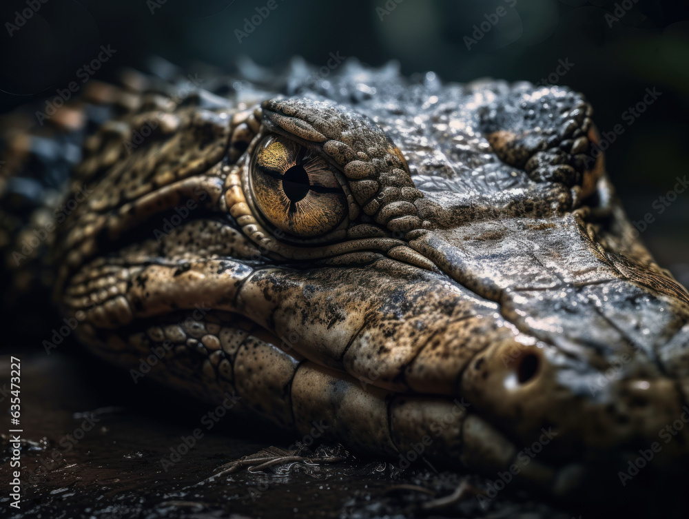 Obraz premium Crocodile portrait created with Generative AI technology