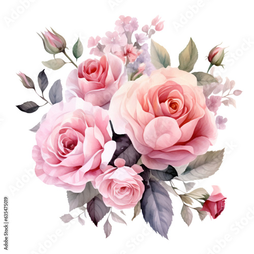 Flowers Watercolor Clip Art, Watercolor Illustration, Flowers Sublimation Design, Flowers Clip Art. © TasaDigital