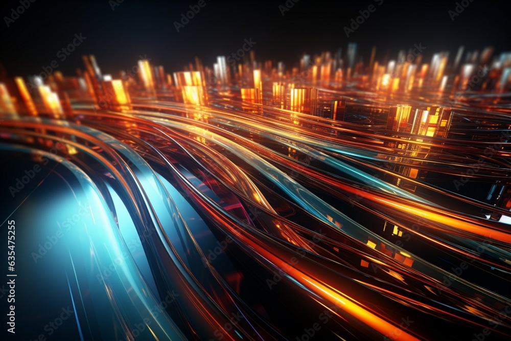Reflective nostalgia, Colorful film strips waves create an enchanting and vivid visual Generative AI Reflective nostalgia, Colorful film strips waves create an enchanting and vivid visual Generative AI
