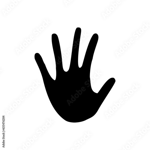 hand print or palm impression flat vector icon for apps and websites