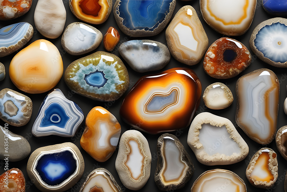 a Colorful rocks on a beach a Colorful rocks on a beach
