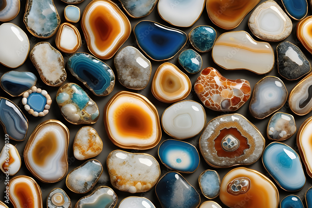 a Colorful rocks on a beach a Colorful rocks on a beach