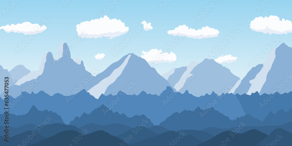 Mountain layers vector - nature adventure background