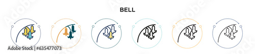 Bluebell icon in filled, thin line, outline and stroke style. Vector illustration of two colored and black bluebell vector icons designs can be used for mobile, ui, web