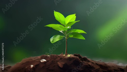A small green plant sprouting from the