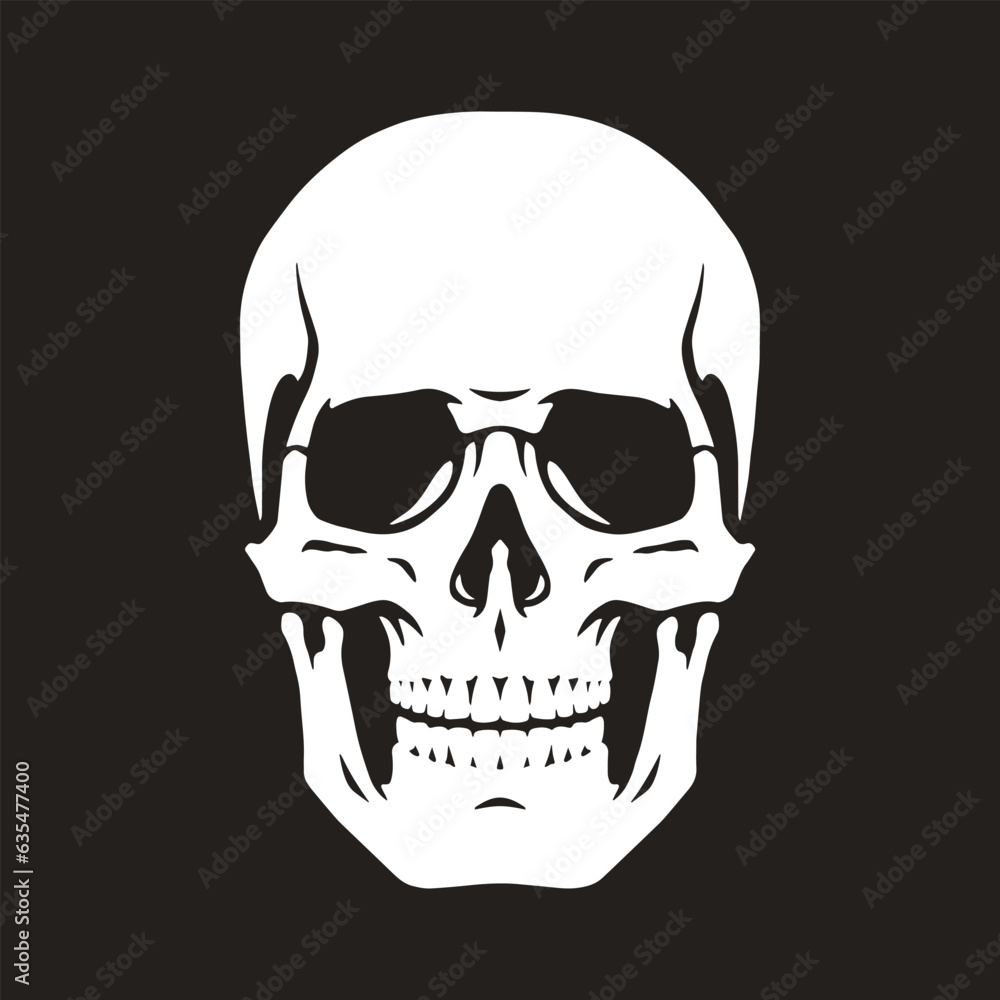 Fototapeta premium Dead man skull monochrome label