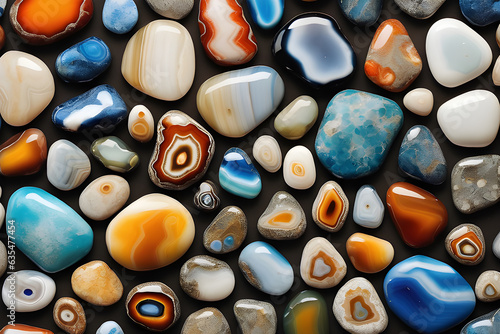 a Colorful rocks on a beach