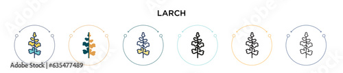 Larch icon in filled, thin line, outline and stroke style. Vector illustration of two colored and black larch vector icons designs can be used for mobile, ui, web