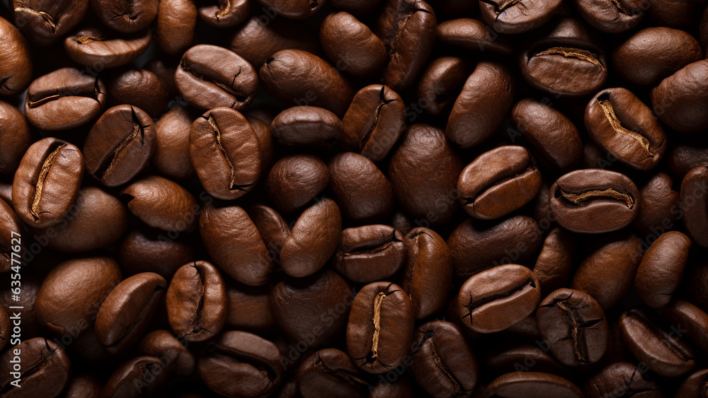 Naklejka premium Coffee bean closeup background
