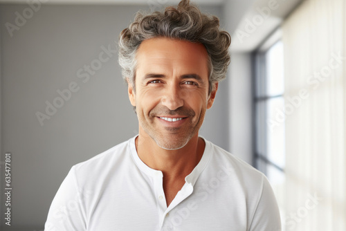 Joyful Man with Crossed Arms, White Backdrop