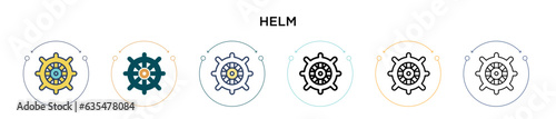 Helm icon in filled  thin line  outline and stroke style. Vector illustration of two colored and black helm vector icons designs can be used for mobile  ui  web