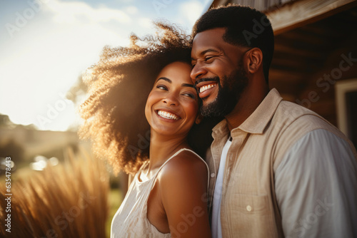 Indoor Happiness of Black Married Couple