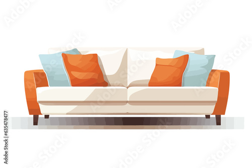 sofa vector flat minimalistic asset isolated illustration