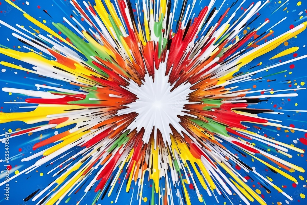 colorful explosion meets white splash in pop art wonderland, Generative AI colorful explosion meets white splash in pop art wonderland, Generative AI