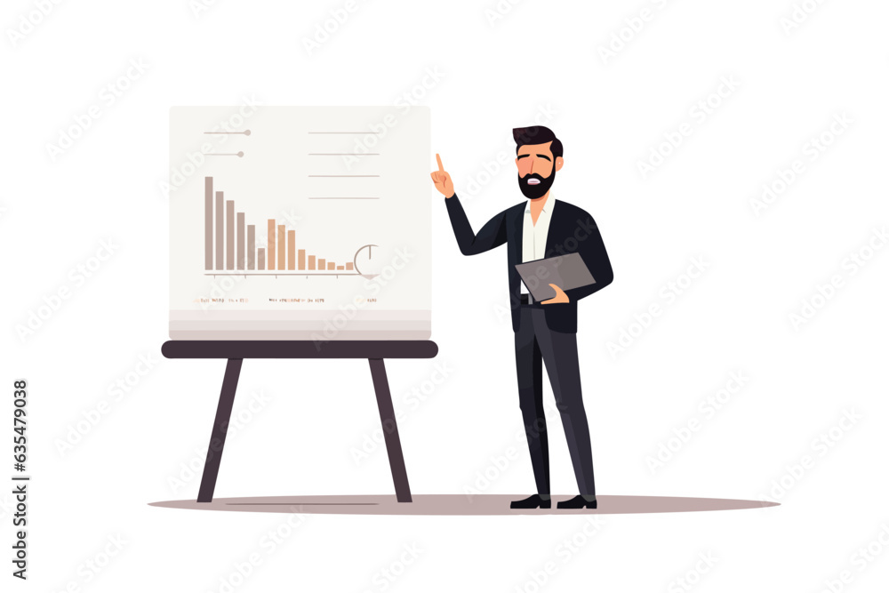 man presenting slides vector flat minimalistic isolated illustration man presenting slides vector flat minimalistic isolated illustration