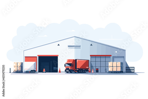 Warehouse vector flat minimalistic isolated illustration