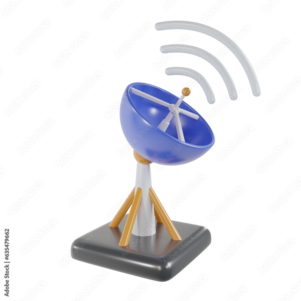 Satellite dish Communication icon set 3d render Satellite dish Communication icon set 3d render