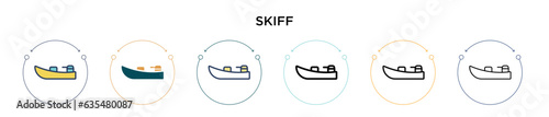 Photos Skiff icon in filled, thin line, outline and stroke style