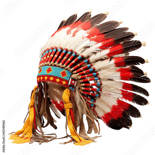 Fotografia native american indian chief head wear