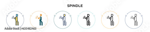 Spindle icon in filled, thin line, outline and stroke style. Vector illustration of two colored and black spindle vector icons designs can be used for mobile, ui, web