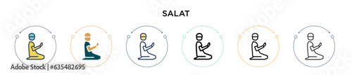 Salat icon in filled, thin line, outline and stroke style. Vector illustration of two colored and black salat vector icons designs can be used for mobile, ui, web