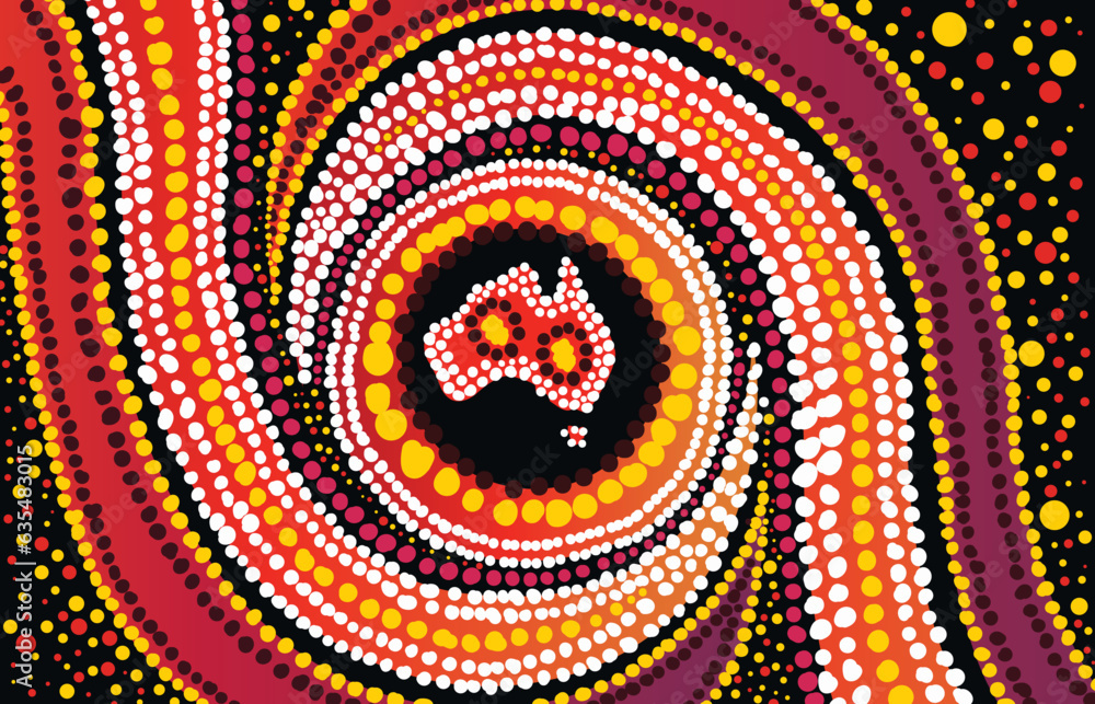 Vector background showcasing Aboriginal dot design Stock Vector | Adobe ...