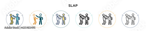 Slap icon in filled, thin line, outline and stroke style. Vector illustration of two colored and black slap vector icons designs can be used for mobile, ui, web