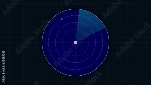 High tech cyan color radar futuristic HUD navigation scanning monitor. Radar screen motion background.