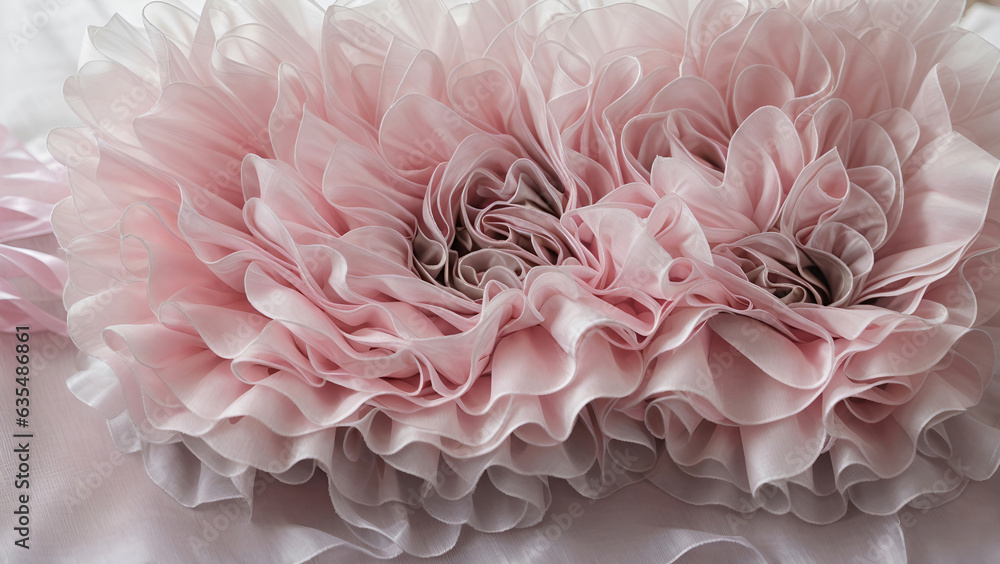 Light Pink Organza Ruffles, Textile Background Light Pink Organza Ruffles, Textile Background