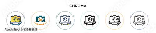 Chroma icon in filled, thin line, outline and stroke style. Vector illustration of two colored and black chroma vector icons designs can be used for mobile, ui, web