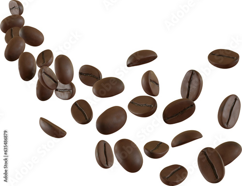 3D render Roasted Coffee Beans