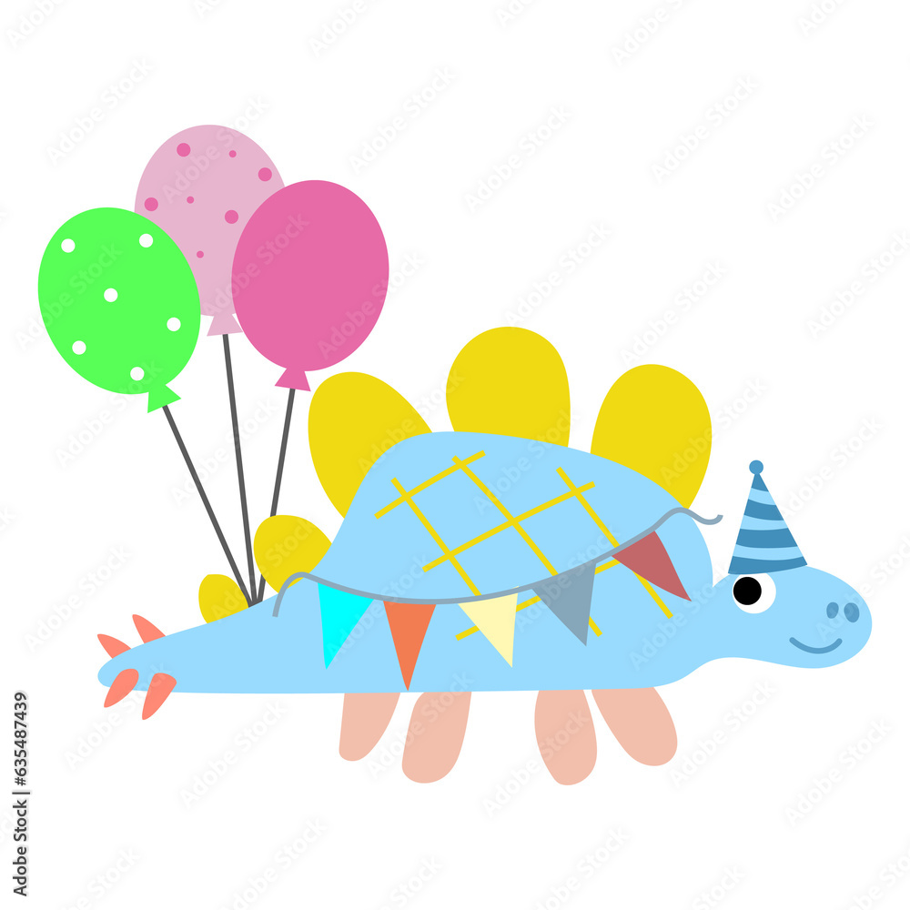 Obraz premium Dinosaur party Clipart. happy dino