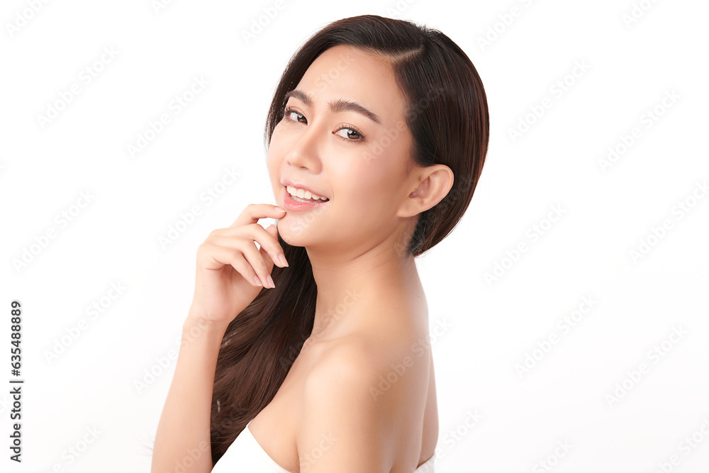 Beautiful young asian woman with clean fresh skin on white background, Face care, Facial treatment, Cosmetology, beauty and spa, Asian women portrait. Beautiful young asian woman with clean fresh skin on white background, Face care, Facial treatment, Cosmetology, beauty and spa, Asian women portrait.